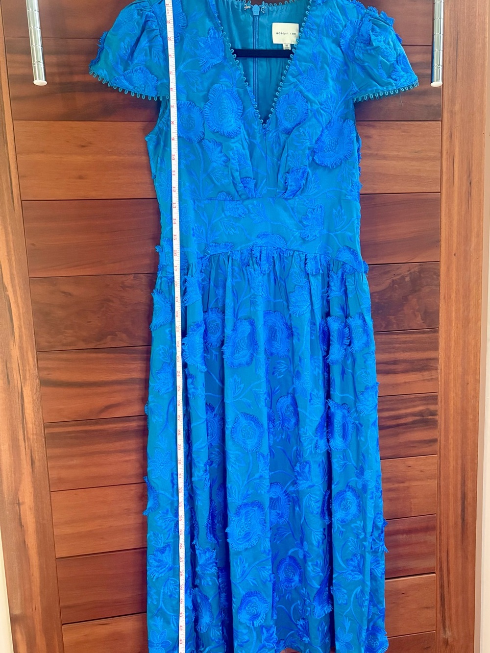 Blue Floral Embroidered Dress